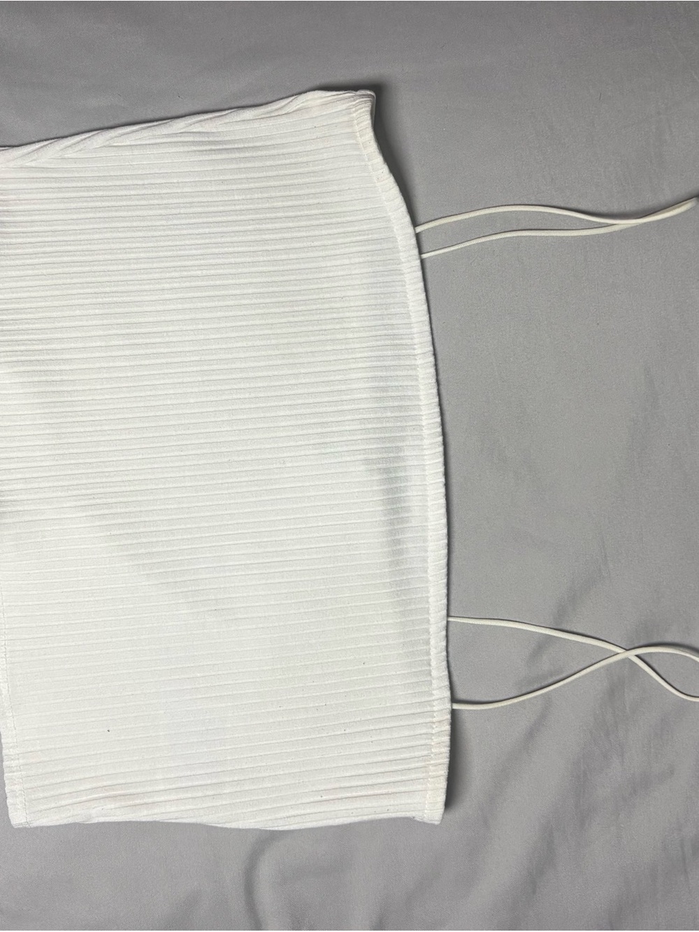 Bar III White Ribbed Mini Skirt with Side Drawcords